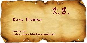 Koza Bianka névjegykártya