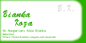 bianka koza business card